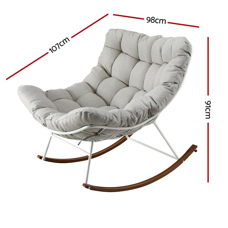 gardeon outdoor rocking chair furniture papasan recliner garden patio lounge setting white gardeon outdoor rocking chair furniture papasan recliner garden patio lounge setting white