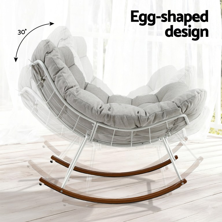 gardeon outdoor rocking chair furniture papasan recliner garden patio lounge setting white gardeon outdoor rocking chair furniture papasan recliner garden patio lounge setting white