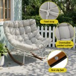 gardeon outdoor rocking chair furniture papasan recliner garden patio lounge setting white gardeon outdoor rocking chair furniture papasan recliner garden patio lounge setting white