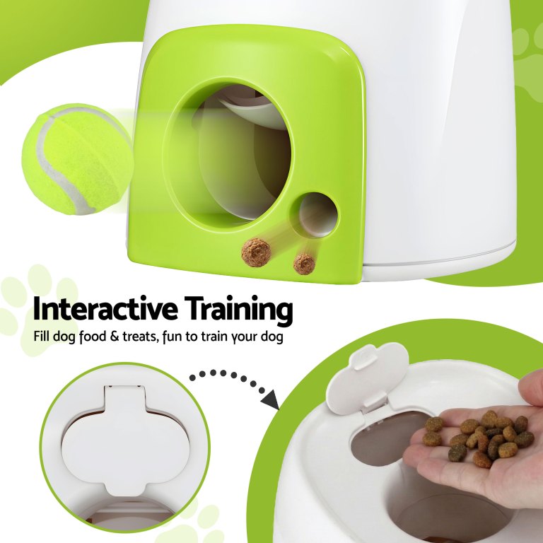 i.pet 2 in 1 dog ball launcher & treat dispenser with 2 balls green i.pet 2 in 1 dog ball launcher & treat dispenser with 2 balls green