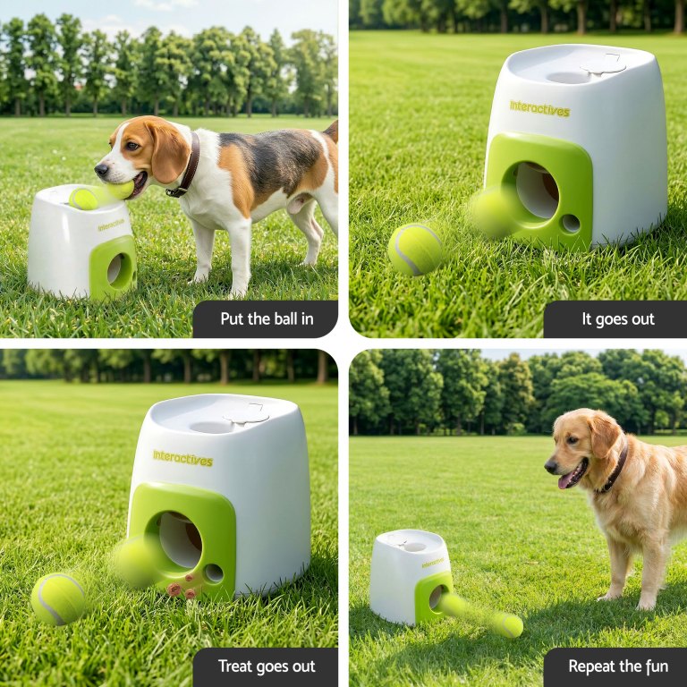 i.pet 2 in 1 dog ball launcher & treat dispenser with 2 balls green i.pet 2 in 1 dog ball launcher & treat dispenser with 2 balls green