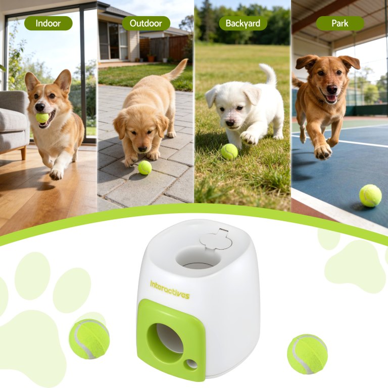 i.pet 2 in 1 dog ball launcher & treat dispenser with 2 balls green i.pet 2 in 1 dog ball launcher & treat dispenser with 2 balls green
