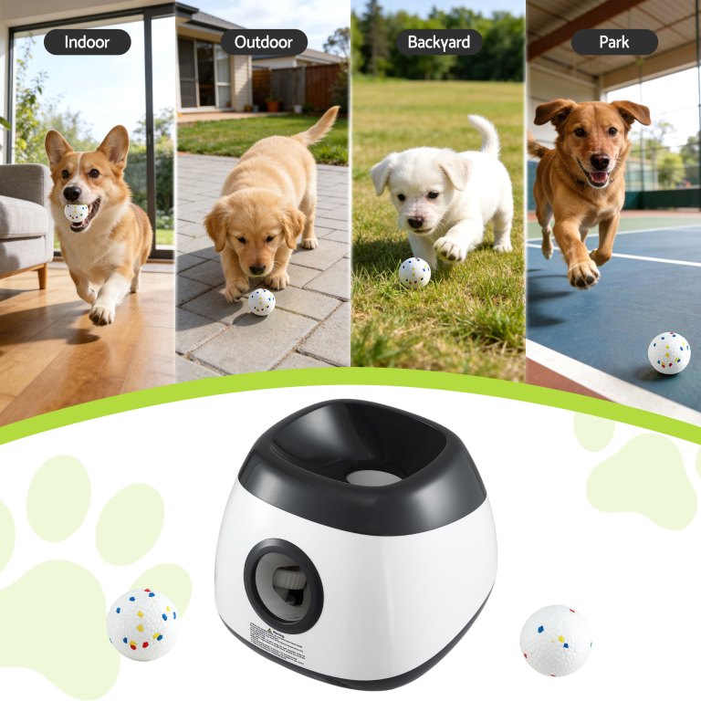 i.pet dog ball launcher thrower with 6 etpu balls & 14/18/22m launch distance black i.pet dog ball launcher thrower with 6 etpu balls & 14/18/22m launch distance black