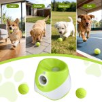 i.pet dog ball launcher thrower with 6 balls & 3/6/9m launch distances green