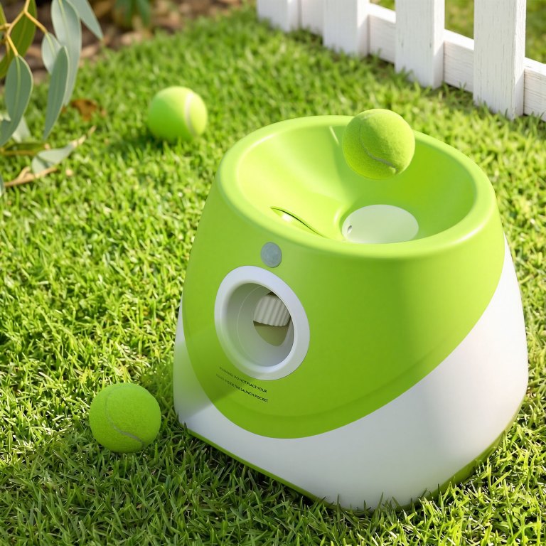 i.pet dog ball launcher thrower with 6 balls & 3/6/9m launch distances green