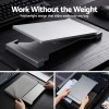 Featherlight laptop stand fits easily into any bag.
