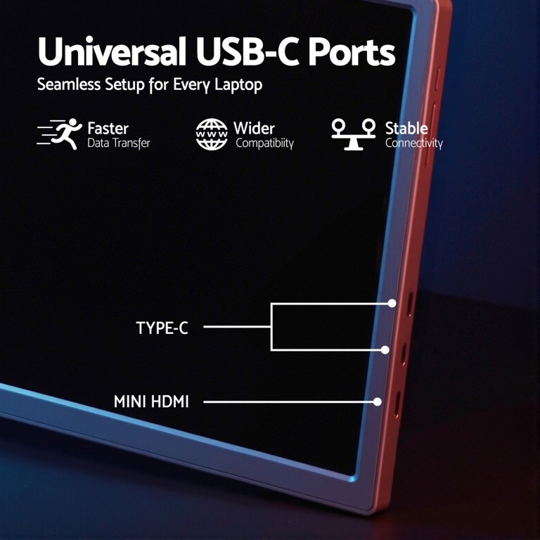 Universal USB-C ports for laptops, faster data transfer.