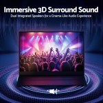 Laptop with immersive 3D surround sound experience.