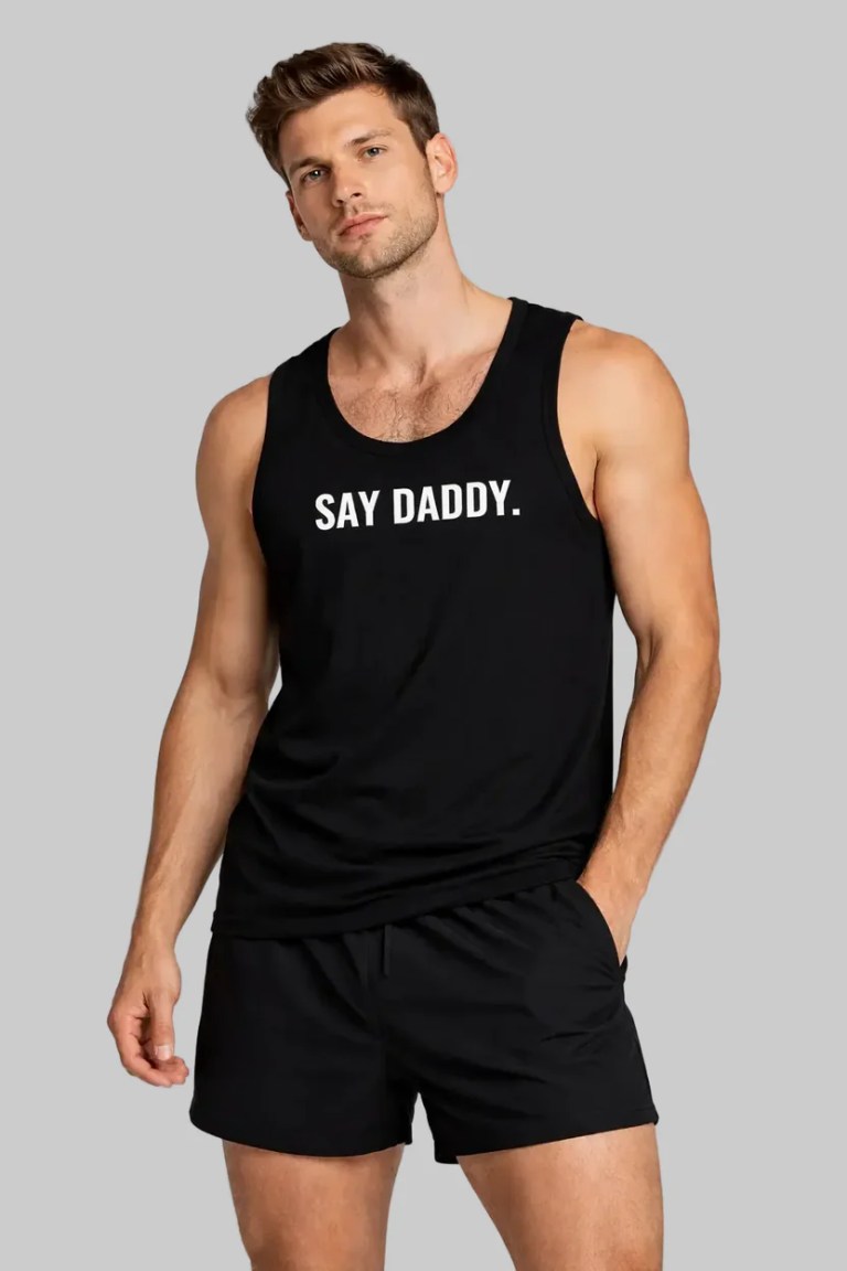 eveonsteve say daddy essential performance tank top