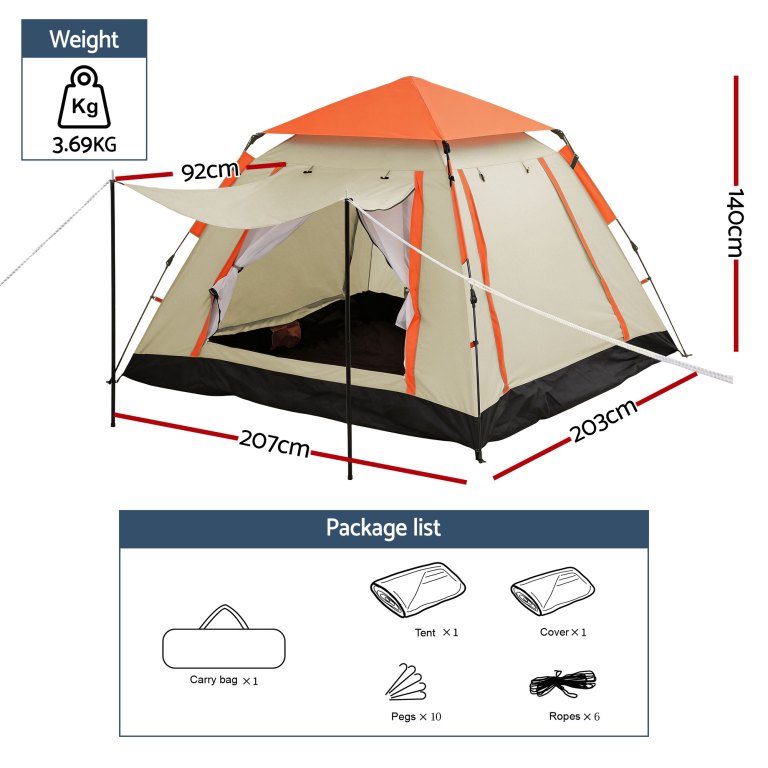 weisshorn pop up camping tent 3 4 person automatic tent instant setup waterproof weisshorn pop up camping tent 3 4 person automatic tent instant setup waterproof