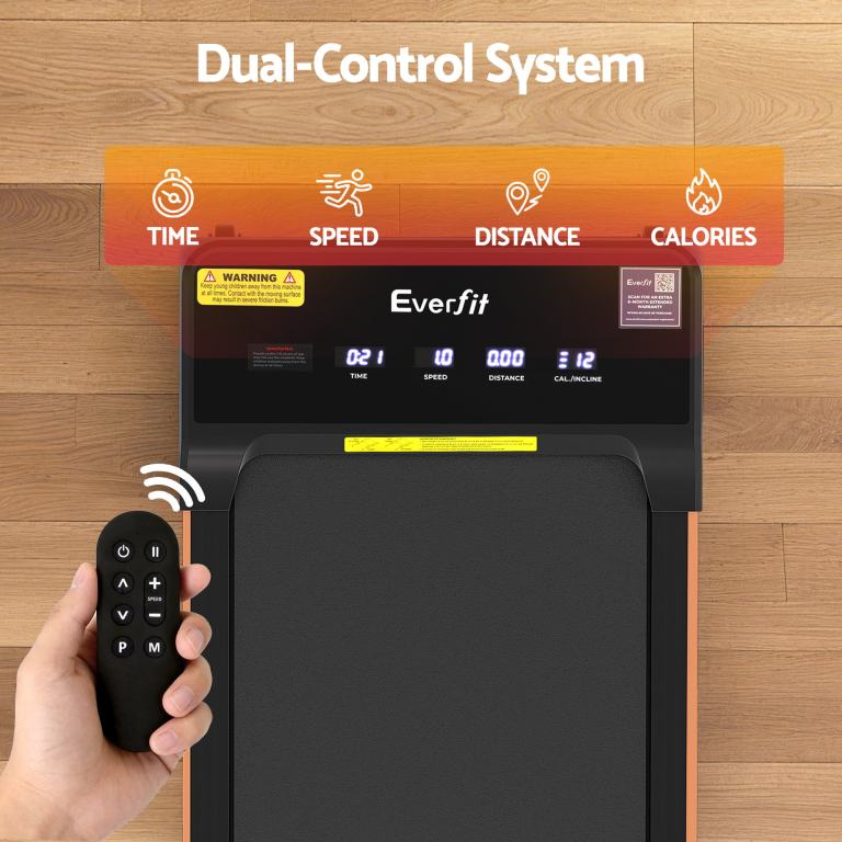 everfit 3 in 1 walking pad treadmill 20% auto incline under desk treadmills for home gym with 40cm wide belt Treadmill with remote, dual-control system functionality.