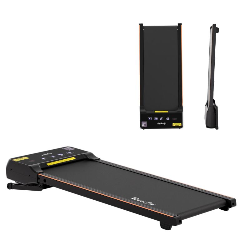 everfit 3 in 1 walking pad treadmill 20% auto incline under desk treadmills for home gym with 40cm wide belt Compact foldable treadmill with digital display and controls.