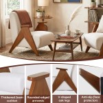 artiss armchair accent chair sturdy upholstered solid wood chenille fabric white artiss armchair accent chair sturdy upholstered solid wood chenille fabric white