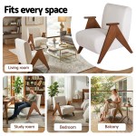 artiss armchair accent chair sturdy upholstered solid wood chenille fabric white artiss armchair accent chair sturdy upholstered solid wood chenille fabric white
