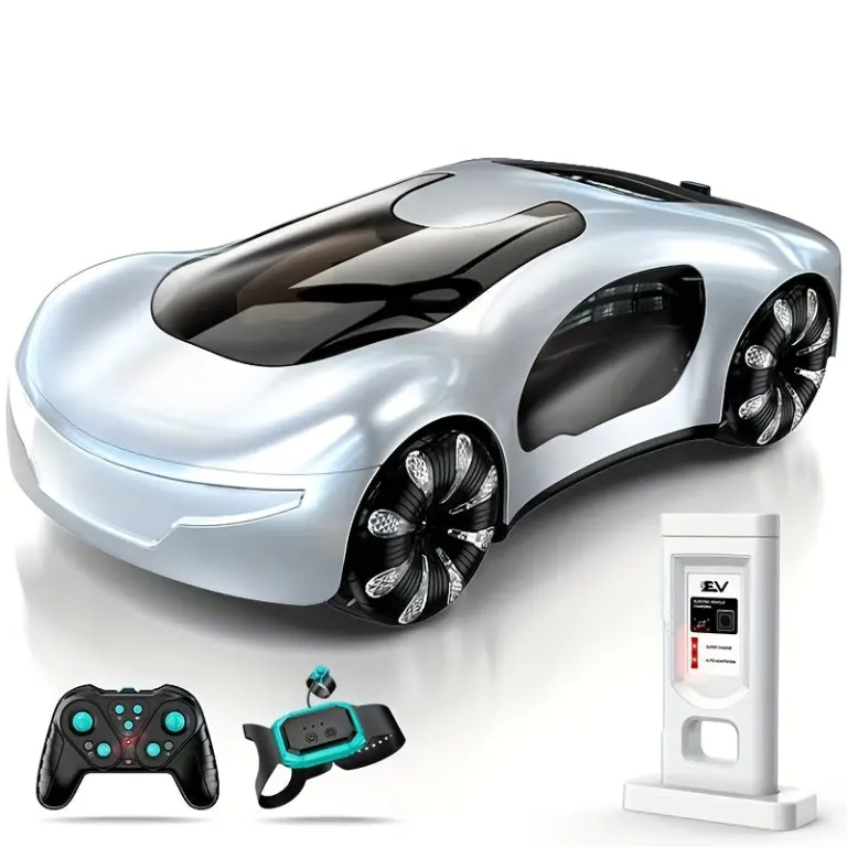 Futuristic RC car with controller and charger