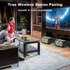 Watching sports with true wireless stereo speakers.