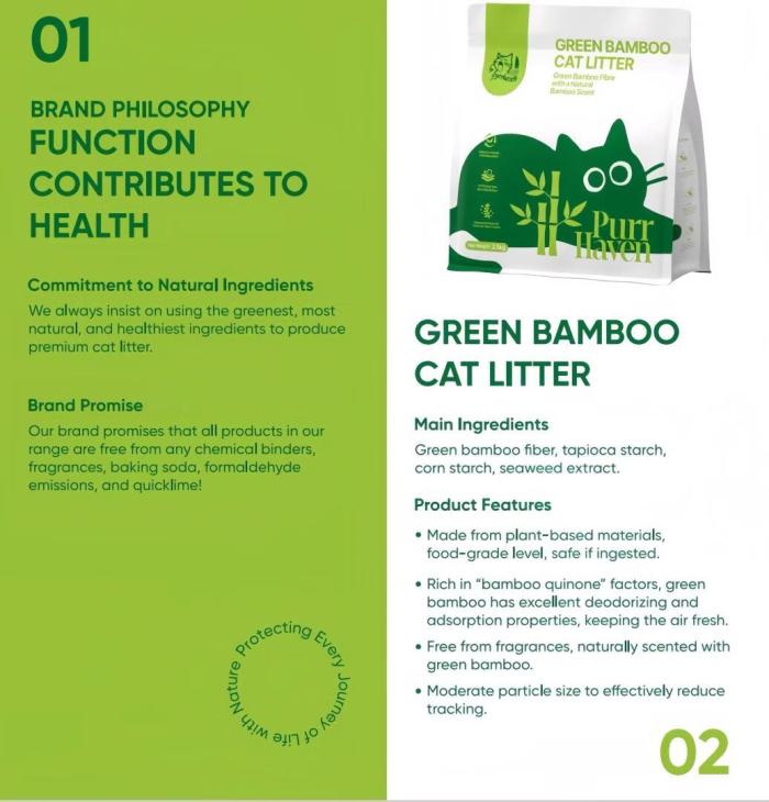 purr haven assorted cat litter set | tapioca & green bamboo & green tea | 1 pack per type | 2.5 kg per pack purr haven assorted cat litter set | tapioca & green bamboo & green tea | 1 pack per type | 2.5 kg per pack