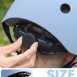 outdoormaster youth & kids bike helmet adjustable multi sports skateboard helmet with removable liners for balance bike, toddler scooter, one wheel hoverboard light blue large