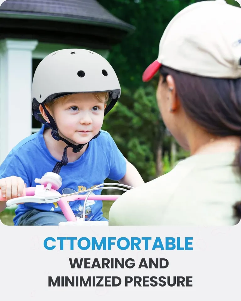 outdoormaster youth & kids bike helmet adjustable multi sports skateboard helmet with removable liners for balance bike, toddler scooter, one wheel hoverboard white large