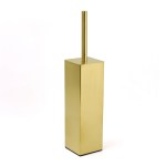 Gold square toilet brush with holder