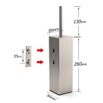 brushed nickel cubic square toilet brush stainless steel wall mounted holder cup Stainless steel door latch with measurements and dimensions.