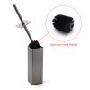 bathroom gun metal grey square toilet brush 304 stainless steel holder cup kit Stainless steel toilet brush with spare head included.