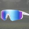 sportiq jnr kids snow blue Stylish futuristic sunglasses with blue mirrored lenses.
