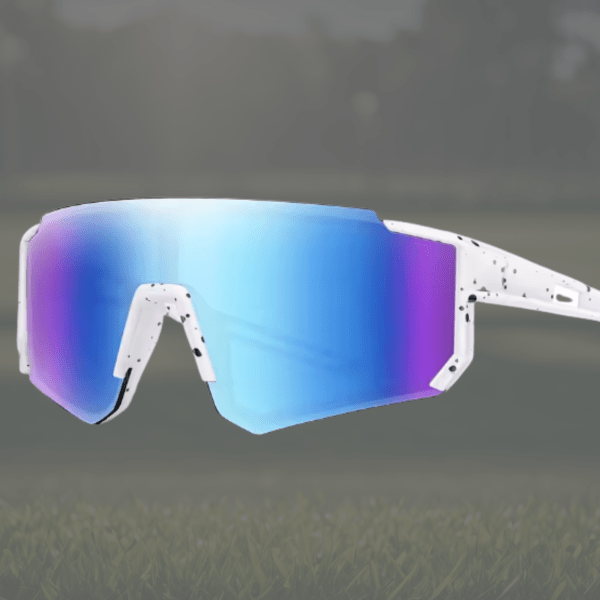 sportiq jnr kids snow blue Stylish futuristic sunglasses with blue mirrored lenses.