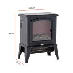 electric 1000w to 2000w fireplace heater with realistic log flame display