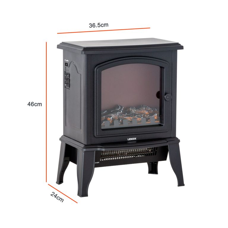 electric 1000w to 2000w fireplace heater with realistic log flame display