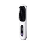 white hair straightener brush travel mini rechargeable hair styler fast heating