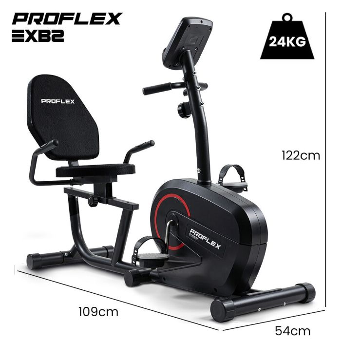 proflex magnetic recumbent exercise bike, lcd display, heart rate sensors, adjustable seat, 8 level resistance, comfortable seated home cardio fitness machine proflex magnetic recumbent exercise bike, lcd display, heart rate sensors, adjustable seat, 8 level resistance, comfortable seated home cardio fitness machine