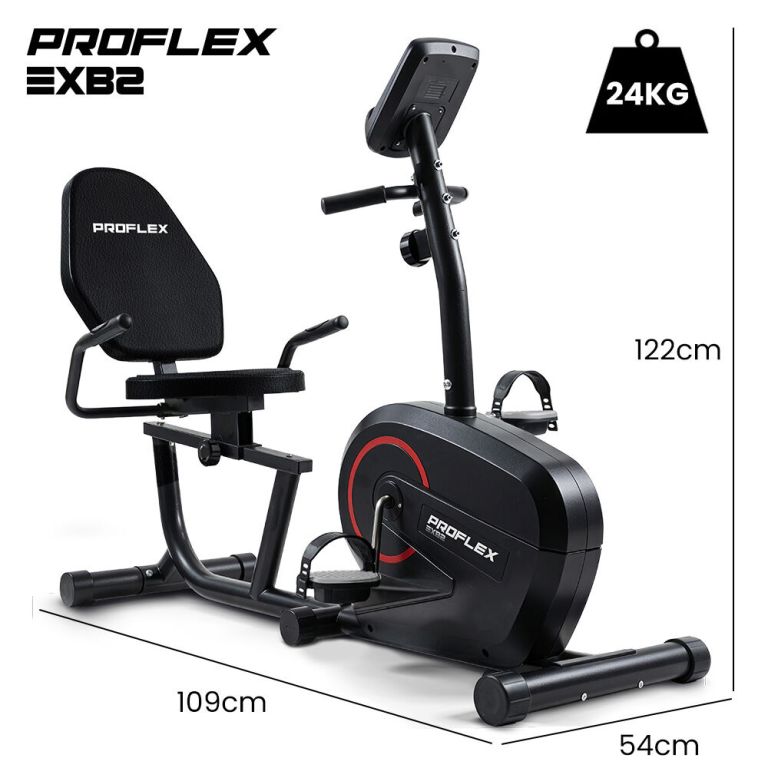 proflex magnetic recumbent exercise bike, lcd display, heart rate sensors, adjustable seat, 8 level resistance, comfortable seated home cardio fitness machine proflex magnetic recumbent exercise bike, lcd display, heart rate sensors, adjustable seat, 8 level resistance, comfortable seated home cardio fitness machine
