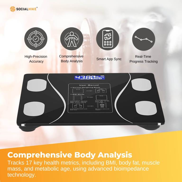 bluetooth smart body fat scale black digital bmi weight usb recharge with app