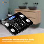 bluetooth smart body fat scale black digital bmi weight usb recharge with app