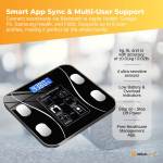 bluetooth smart body fat scale black digital bmi weight usb recharge with app