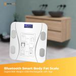 bluetooth smart body fat scale white digital bmi weight usb recharge with app