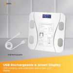bluetooth smart body fat scale white digital bmi weight usb recharge with app