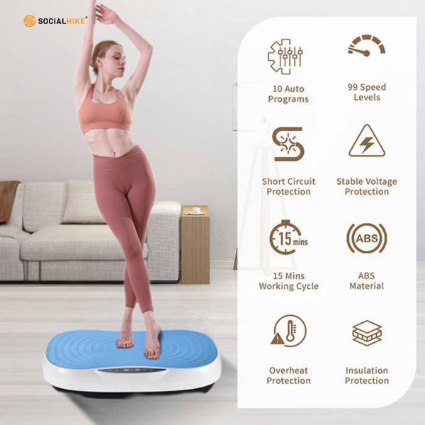 social hike vibration plate machine full body vibrating exercise platform blue