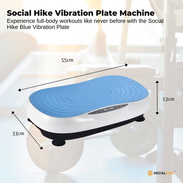 social hike vibration plate machine full body vibrating exercise platform blue