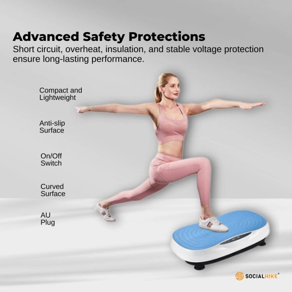 social hike vibration plate machine full body vibrating exercise platform blue