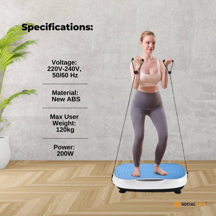 social hike vibration plate machine full body vibrating exercise platform blue