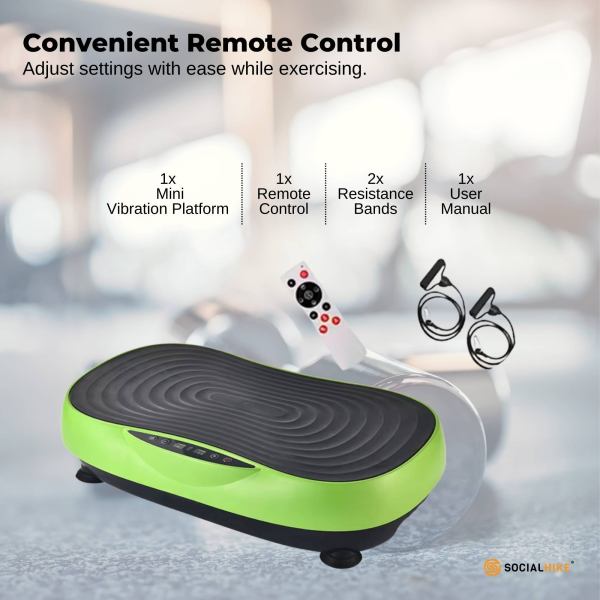 social hike vibration plate machine full body vibrating exercise platform green