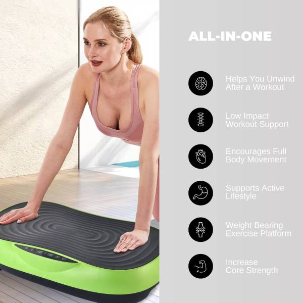 social hike vibration plate machine full body vibrating exercise platform green