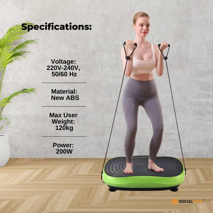 social hike vibration plate machine full body vibrating exercise platform green