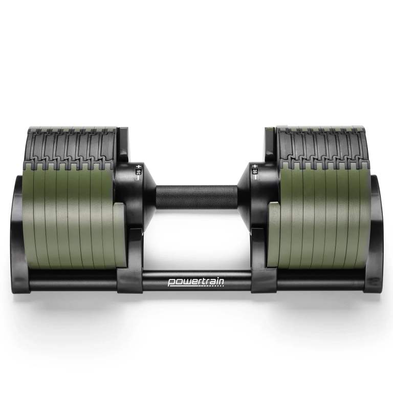 powertrain eon dial up 36kg adjustable dumbbell green