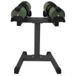 powertrain eon dial up 90kg adjustable dumbbells pair with stand green powertrain eon dial up 90kg adjustable dumbbells pair with stand green