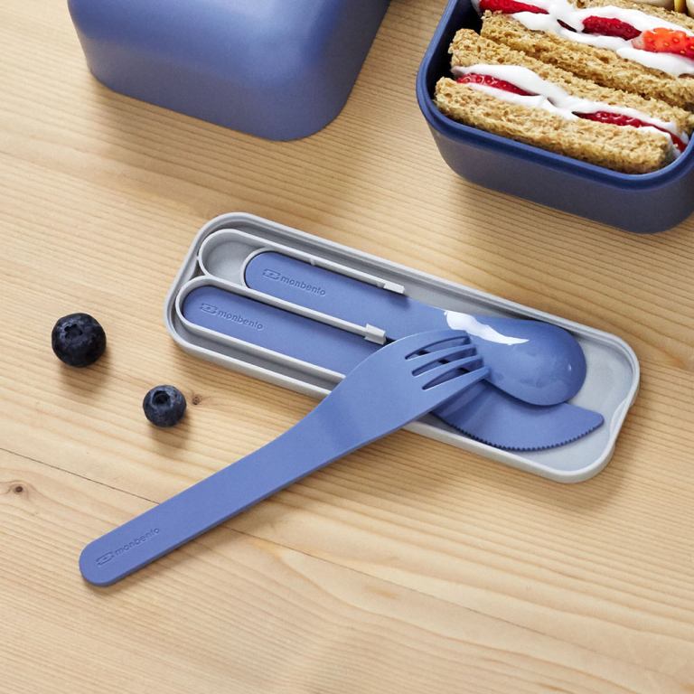 monbento mb pocket plastic cutlery set colour blue infinity