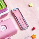 monbento mb pocket plastic cutlery set colour pink blush