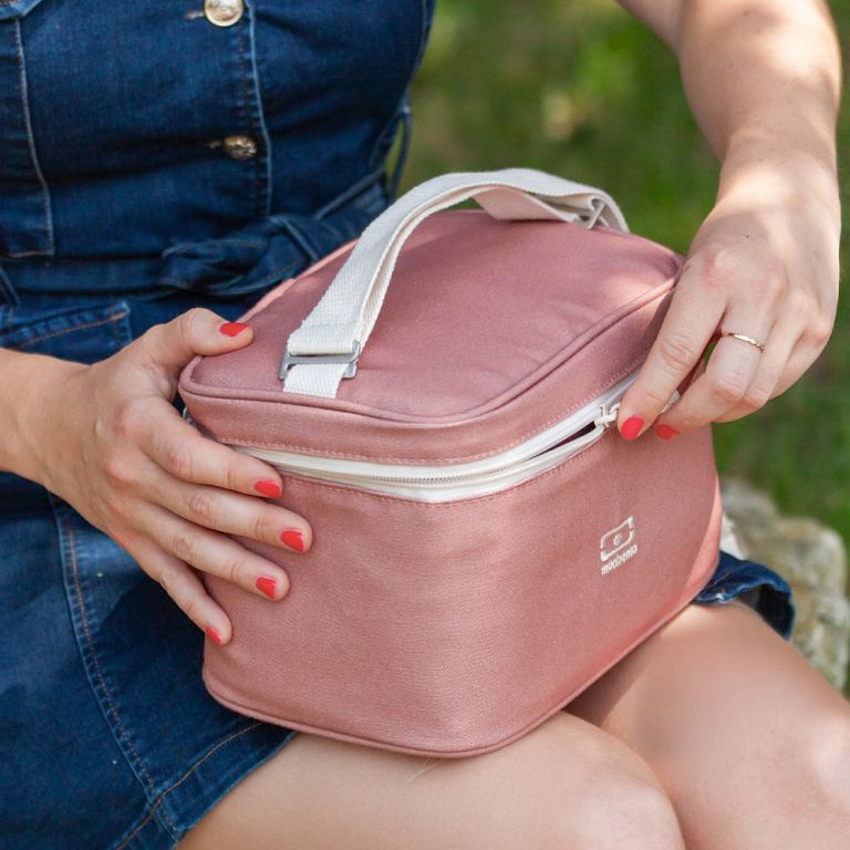 monbento arctic insulated cooler lunch bag pink moka